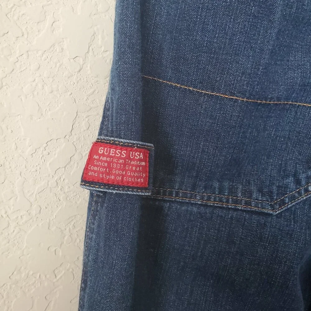 Guess Men’s Workwear D67-62W Loose Fit Carpenter Blue Jeans 36x34